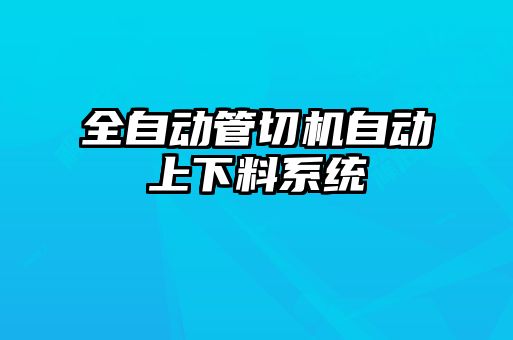全自動管切機自動上下料系統(tǒng)