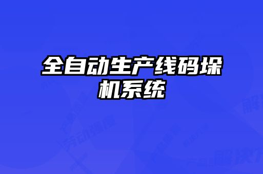 全自動生產線碼垛機系統