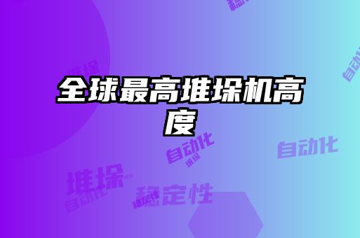 全球最高堆垛機高度