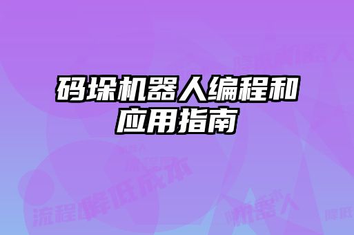 碼垛機器人編程和應(yīng)用指南